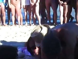 hubby in chastity on nude beach